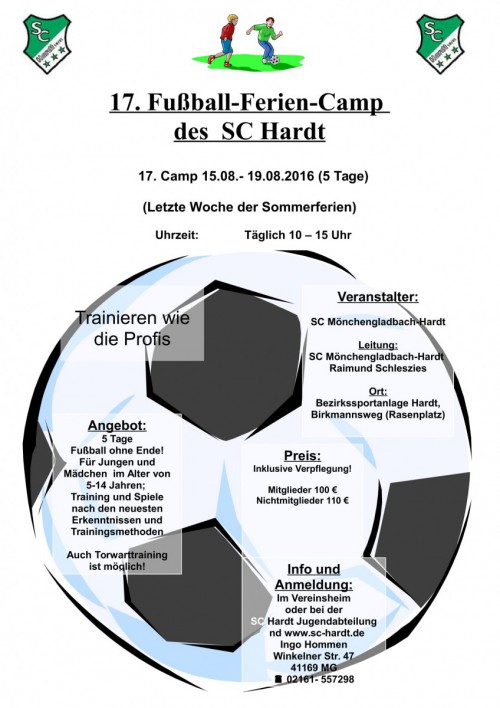 17. Soccercamp des SC Hardt