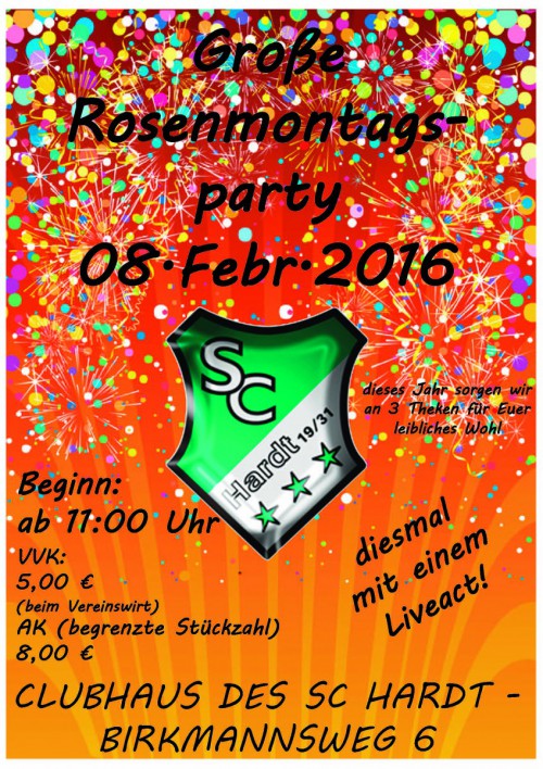 Rosenmontags Party 2016