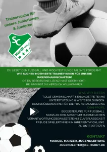 Trainersuche für unsere Jugendmannschaften (Juniorinnen und Junioren)