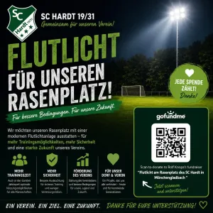 FLUTLICHT FÜR UNSEREN RASENPLATZ! MACH MIT: