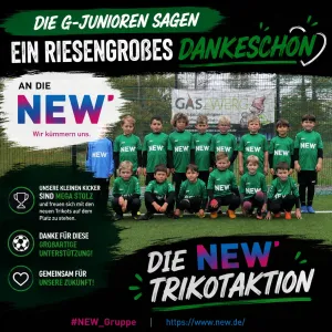 Die G-Junioren sagen Danke an die NEW!